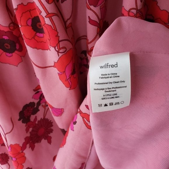 WILFRED Hosta cold shoulder floral dress in pink and red sz XS - Picture 8 of 10